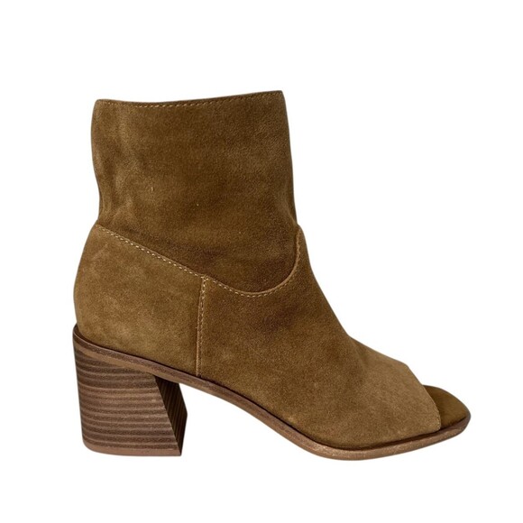 Lucky Brand Ryemi Peep-Toe Boho Ankle Boots Booties  Size US 9  Brown Suede - Picture 7 of 11